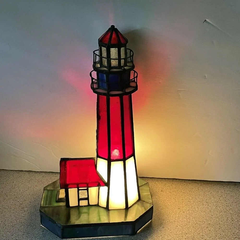 Tiffany Style Beacon Lighthouse Beach Table Lamps Children's Gifts Night Lights